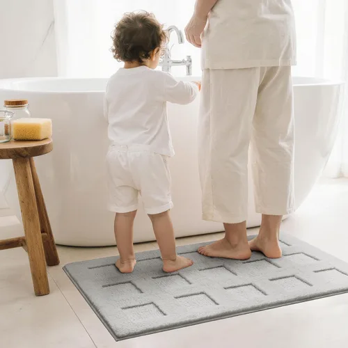 Miniatura 5 de GRANNY SAYS Alfombras de baño antideslizantes, lavables, extra suaves y absorbentes de agua para baño, alfombra de baño peluda de felpa, alfombra
