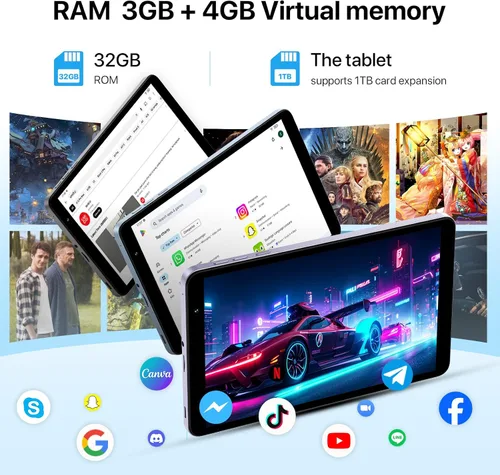 Miniatura 4 de UMIDIGI G1 Tab mini Android 14 Nueva Tablet 2024, 7(3+4)GB+32GB 1TB expandible, Modelo Wi-Fi 6, Tablet de 8 pulgadas con procesador Quad-Core hasta