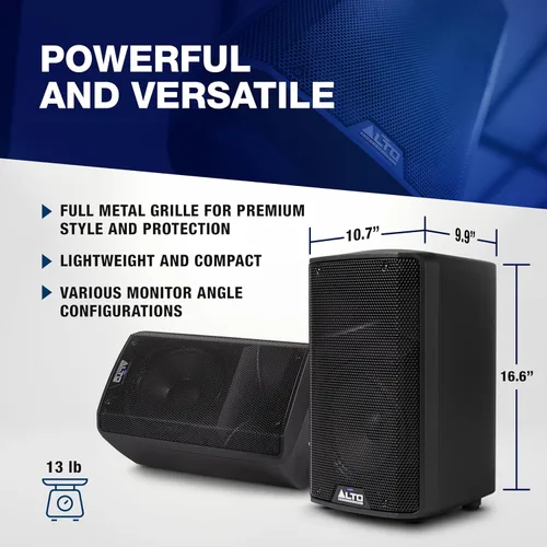 Miniatura 7 de ALTO TX408 350W 8" Altavoz PA alimentado con Bluetooth, mezclador de 2 canales, nivel de línea para DJs y músicos móviles, para lugares pequeños