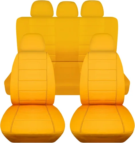 Miniatura 10 de Totally Covers Fundas de asiento de coche sólidas con 5 fundas (2 delanteras + 3 traseras) para reposacabezas: color negro, ajuste