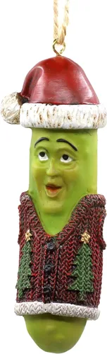 Jolly Pickle - Adorno festivo para árbol de Navidad, figura de resina de 4 pulgadas, decoración navideña, regalo divertido ideal para intercambio de