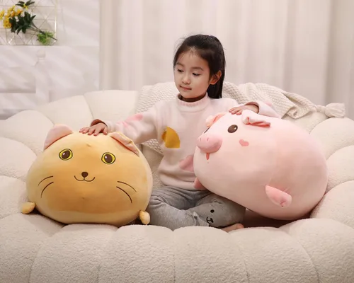 Miniatura 7 de YESGIRL Almohada de felpa de gato súper suave de 20 pulgadas, adorable juguete de peluche, peluche de gato kawaii gordito para niños y niñas, bonita