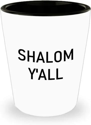 Divertida cita judía de 1.5 onzas, Shalom Y'all, regalo único de sarcasmo inspirador para hombres judíos, mujeres, mamá, papá
