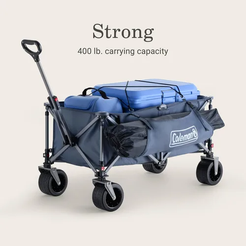 Miniatura 4 de Coleman XL - Carro plegable de gran capacidad de 400 lb, carrito utilitario grande de más de 50 galones con ruedas de base ancha para todo terreno