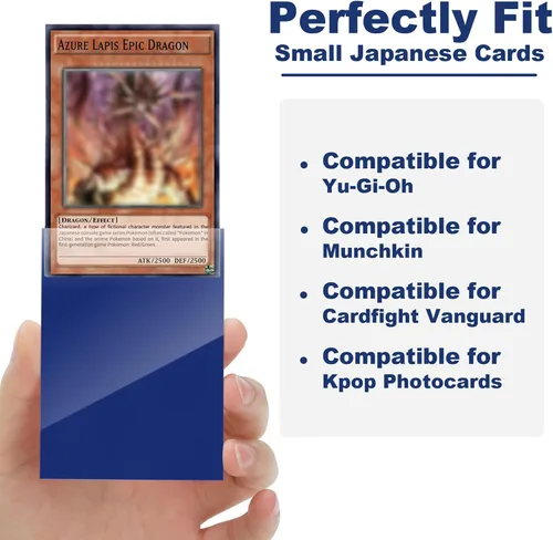 Miniatura 5 de Fundas para Cartas Yu-gi-oh Azul Nocturno Paquete de 200, Fundas para Cartas Pequeñas Japonesas Fundas para Fotocards, Con Textura Trasera Barajado