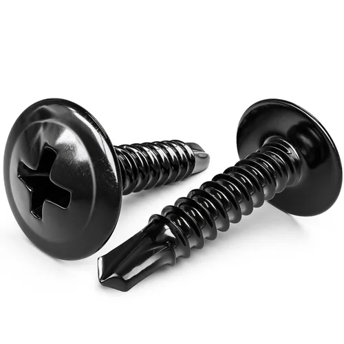 mxuteuk Tornillos autorroscantes con cabeza de truss #8 × 1/2 y 5/8 pulgadas, tornillos autorroscantes de acero inoxidable 410 para metal (100