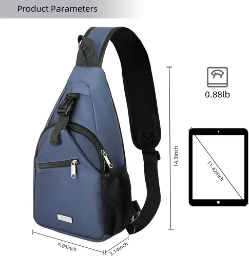 Miniatura 2 de AMJ Mochila Táctica de Pecho con Correa para Hombres, Bolsa de Hombro Antirrobo, Mochila Ligera para Senderismo, Ciclismo, Viaje, Camping