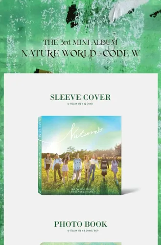 Nature Nature World: código W 3er mini álbum CD+1p póster plegable en paquete+80p fotolibro+sobre+1p foto pegatina+2p foto tarjeta+seguimiento