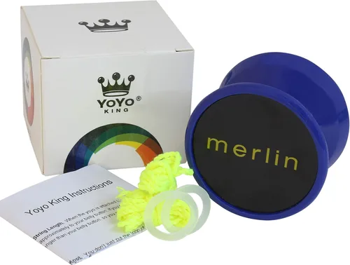 Miniatura 5 de Merlin Yoyo Professional & Responsive con rodamiento C estrecho, sistema de respuesta de silicona - Cuerda adicional incluida - Truco Yoyo para Azul