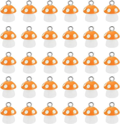 Miniatura 7 de PATIKIL 30 piezas de dije de hongo, mini dije de hongo, resina a granel, lindo para hacer joyas, pulseras, aretes, collares