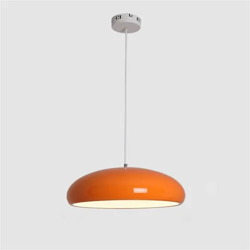 ELEFOCUS Aluminum Pendant Light Fixtures, Acrylic Hanging Pendant Lamp, 59.1IN Height Adjustable and Dimmable LED Chandelier(Color:Arancione)