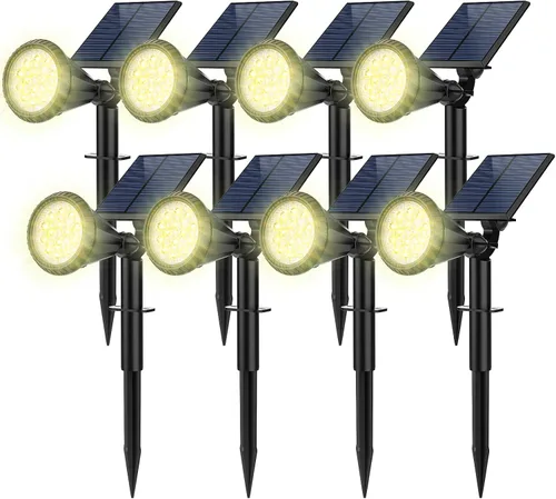 Miniatura 10 de Focos solares para exteriores, cambio de color, 7 modos/14 luces LED solares para exteriores, impermeables, RGB multicolor, luces solares