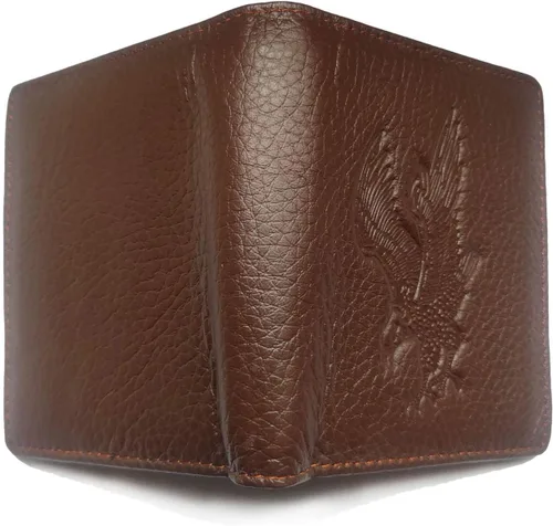 Miniatura 128 de Hombres Cool Eagle Wolf Caballo Totem Cuero Vaca Vertical Cartera Cremallera Multi-tarjeta Titular, Tótem de caballo, Minimalista