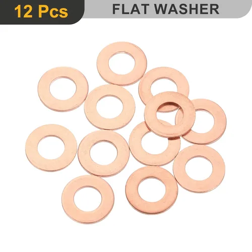 Miniatura 3 de uxcell Arandela plana M10, 12 piezas de arandelas planas de anillo de cobre de 20 mm DE 1,5 mm de espesor Junta de sello de anillo de metal
