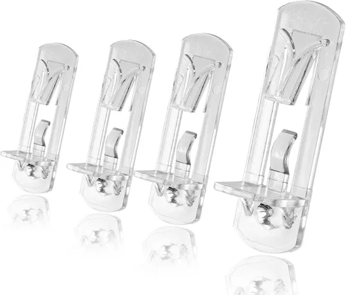 60 piezas de pasadores de estante con bloqueo – Clavijas de estante de gabinete de 7.9mm, clips de estante de plástico transparente para tableros de