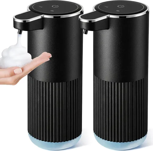 Miniatura 8 de RYTOXILO Dispensador automático de jabón, paquete de 2 dispensadores de jabón líquido sin contacto blanco para baño, dispensador eléctrico