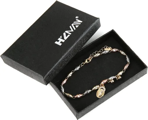 Miniatura 21 de HZMAN Pulsera de cruz con cuentas de rosario virgen de Guadalupe ajustable para mujer, regalo de joyería
