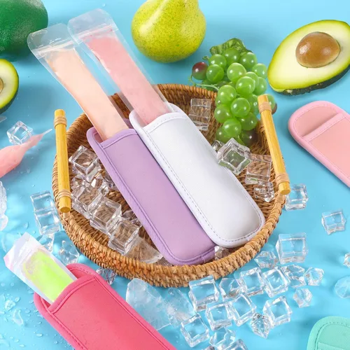 Miniatura 5 de JANYUN Paquete de 24 bolsas reutilizables para paletas de hielo, fundas anticongelantes (multicolor)