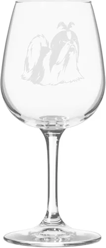 Miniatura 528 de Copa de vino de 12.75 onzas con diseño de perro grabado