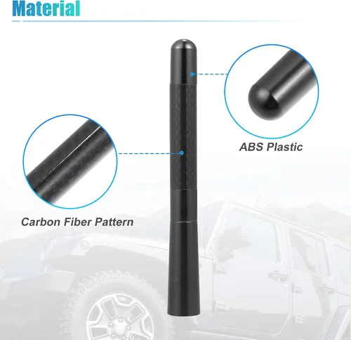 Miniatura 5 de X AUTOHAUX 1 Unidades 4.7 in 4.7 Pulgadas Universal Coche AM FM Radio Señal Antena Mástil para Jeep para Dodge para Ram para Ford para Toyota Fibra