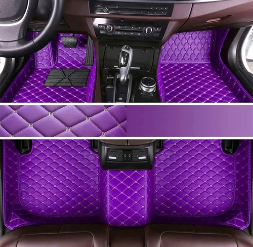 Miniatura 43 de Alfombrillas de cuero de lujo personalizadas para todo tipo de clima para el 99.99% de automóviles, SUV y camiones según el modelo automotriz Negro