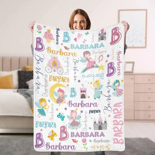 Miniatura 12 de Manta de forro polar personalizada para niños, adolescentes, niños y niñas, bebé, manta con nombre personalizado, manta mágica de arco iris, regalo