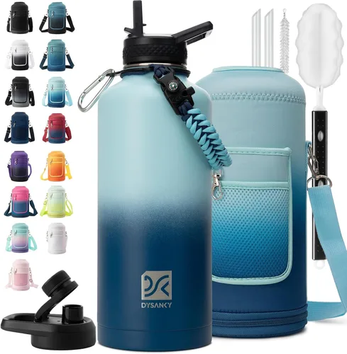Miniatura 18 de DYSANKY Botella de agua aislada de 32 onzas, metal al vacío de acero inoxidable grueso, jarra de agua deportiva portátil para gimnasio y senderismo