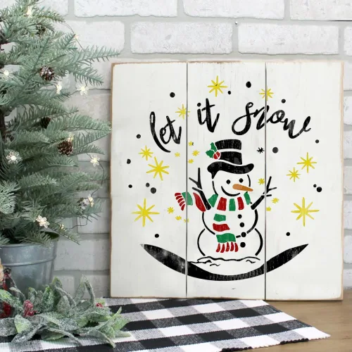 Miniatura 3 de Plantillas navideñas para pintar sobre madera, plantillas reutilizables con una plantilla de Feliz Navidad y Believe, plantillas navideñas grandes