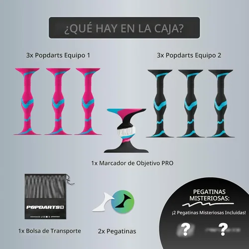 Miniatura 3 de Popdarts - Juego de lanzamiento de ventosas para interiores y exteriores con marcador de objetivo Rizzle – Competencia con un pop, paquete
