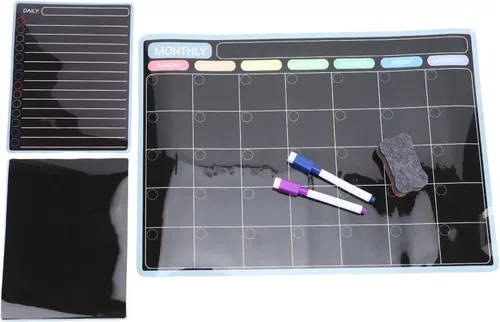 Miniatura 4 de 3 in 1 Magnetic Dry Erase Board Planner Set, with 8 Color Markers, Eraser, for Fridge