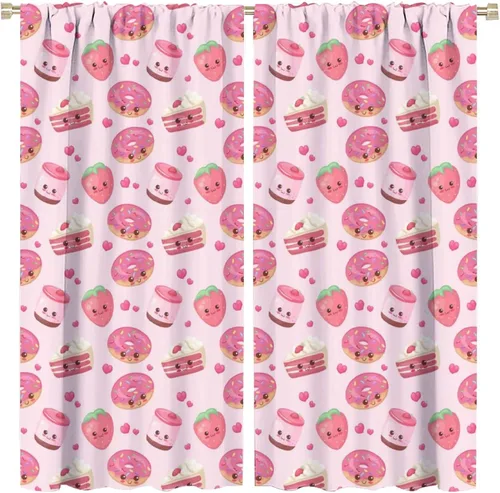 Miniatura 12 de Cortinas bohemias con diseño de fresas, bonitas cortinas bohemias con bolsillo para barra de fruta, tratamiento de ventana para cocina, sala