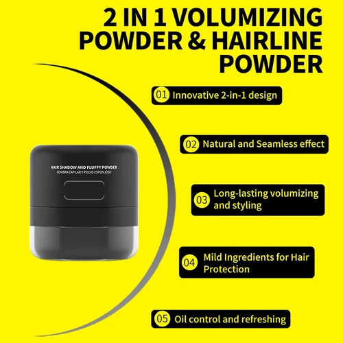 Miniatura 3 de Gowwim Polvo de textura, control de aceite instantáneo y acabado mate, textura del cabello, volumen de volumen de larga duración para hombres