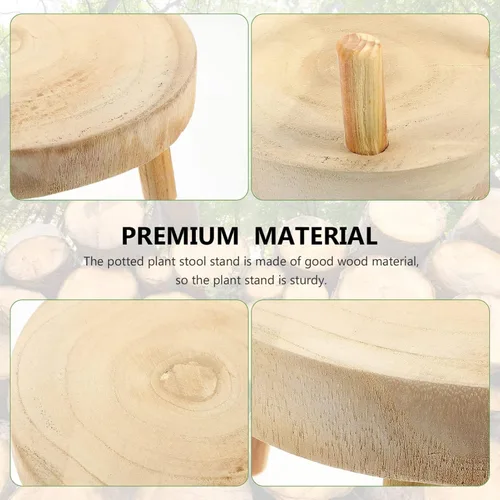 Miniatura 6 de Kichvoe Taburete elevador de planta de pedestal de madera estable para decoración interior y exterior