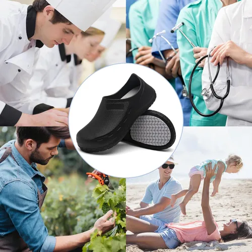 Miniatura 6 de Zapatos de chef para hombre, zapatos para cocina, zapatos de trabajo antideslizantes para mujer, zuecos cómodos para enfermera, zapatos de cocodrilo