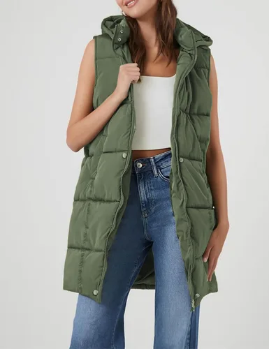 Miniatura 5 de Fiona Jolin Chaleco largo acolchado con capucha para mujer, abrigos de invierno acolchados sin mangas, chaquetas hinchadas