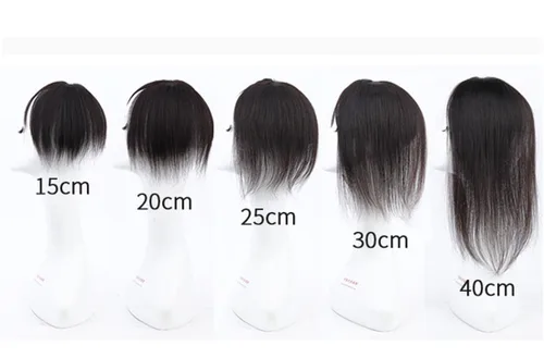 Miniatura 5 de 2 x 3 pulgadas, mono, lacio, cabello humano virgen con clip, pieza de pelo para mujer (6 pulgadas, marrón oscuro)