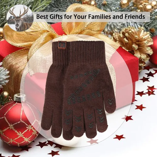 Miniatura 24 de FZ FANTASTIC ZONE Guantes de invierno para hombre, cálidos, térmicos, suaves, de lana, para pantalla táctil, para mujer