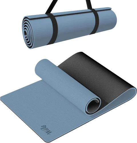 Tapete de yoga antideslizante de TPE para mujeres y hombres, tapete de entrenamiento de doble cara de 72 x 24 pulgadas para gimnasio en casa,