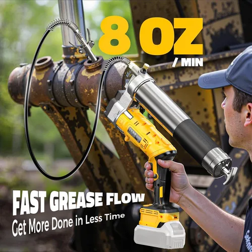 Miniatura 3 de Ecarke Pistola de engrase inalámbrica compatible con batería DeWalt de 20 V, pistola de engrase eléctrica máxima de 12000 PSI, pistola doble