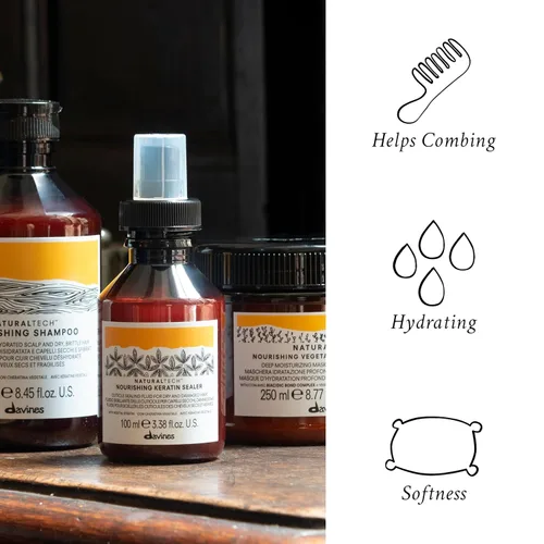 Miniatura 3 de Davines Naturaltech - Sellador de queratina nutritivo, suavizante sin enjuague y protección para fortalecer y defender contra las puntas abiertas