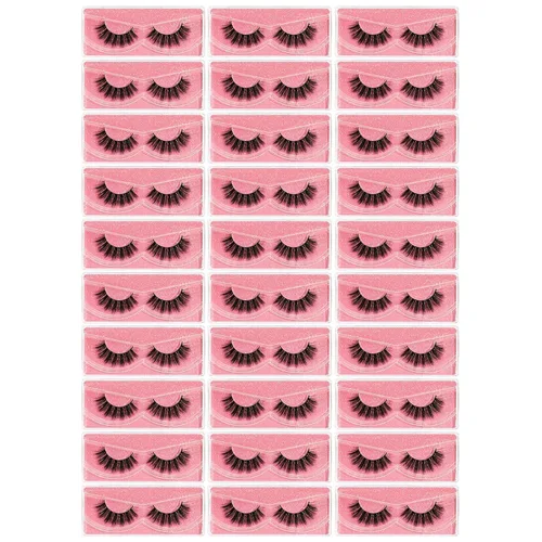 Miniatura 25 de FARRED - Pestañas postizas esponjosas, dramáticas, a granel, mix de 10 estilos, paquete de 50 pares, en cajas individuales, 10-18mm de volumen