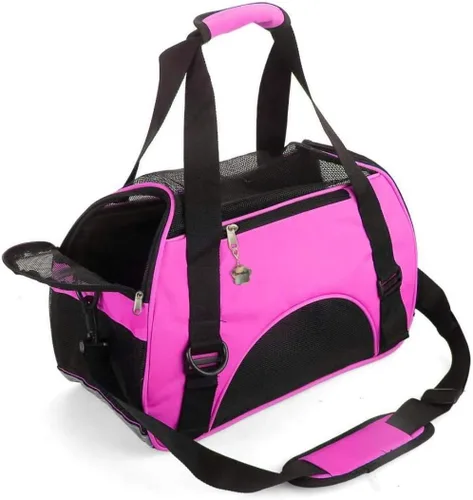 Miniatura 10 de ZaneSun Transportador para gatos, transportador de viaje para mascotas de lados suaves para gatos, perros y cachorros, bolsa cómoda portátil Negro