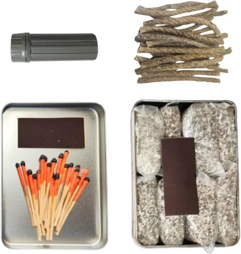 Miniatura 13 de Kit de iniciación de fuego, paquetes de afeitado de magnesio 6/8 + 20/40 resistentes al agua y a prueba de viento Ferro Rod Striker - Kit
