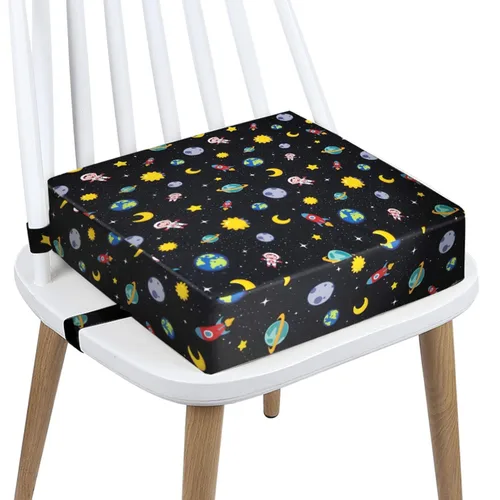 Miniatura 15 de Asiento elevador para niños o niñas, con hebilla de seguridad, lavable, de poliuretano, con 2 correas, para mesa de comedor, cojín elevador