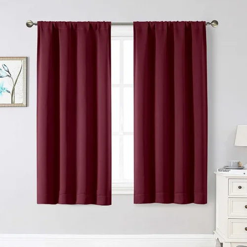 Miniatura 66 de Cortinas opacas para dormitorio, sala de estar, juego de 2 paneles de 54 pulgadas de largo, cortinas de oscurecimiento de habitación con aislamiento