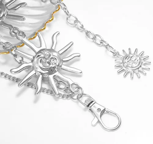 Miniatura 4 de Cinturón de cadena de cintura de metal multicapa para mujer, joyería de cuerpo de moda