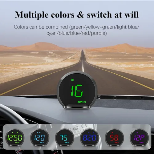 Miniatura 5 de wiiyii Velocímetro GPS G13, pantalla frontal para automóviles con velocidad MPH, dirección de conducción de brújula, recordatorio de conducción