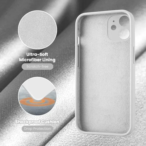 Miniatura 5 de Cordking Funda para iPhone 11, silicona [bordes cuadrados] y [protección de cámara] Funda mejorada para teléfono con forro de microfibra suave Blanco