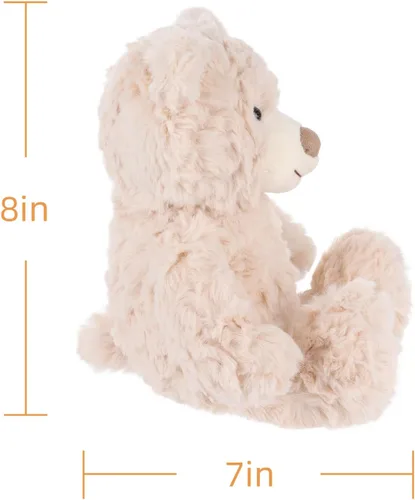 Miniatura 4 de Apricot Lamb Oso de flores gris ceniza para niños, juguetes de peluche suaves y lindos para bebés niñas y niños, 8 pulgadas