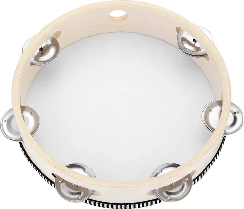 Miniatura 10 de Musfunny - Tambor de mano de 6 pulgadas, de abedul y metal, para percusión, juguete musical educativo, instrumento para KTV, fiesta, juegos de niños